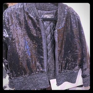Black sequin disco jacket unisex